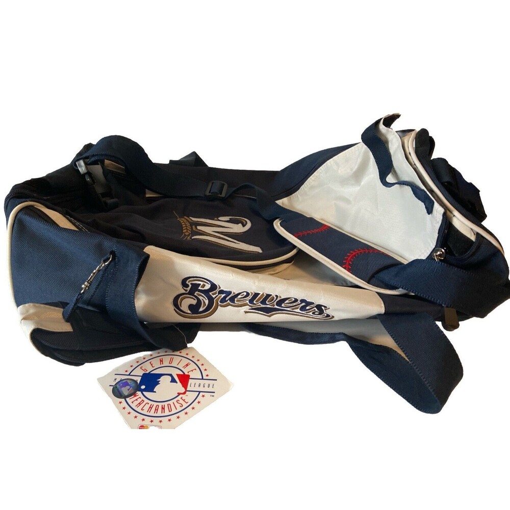Milwaukee Brewers "M" Logo duffle bag MLB Baseball Inner Pockets Double Handle